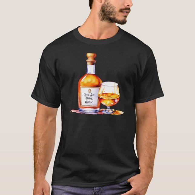 Drink Cognac för vattenfärg T Shirt (Framsida)