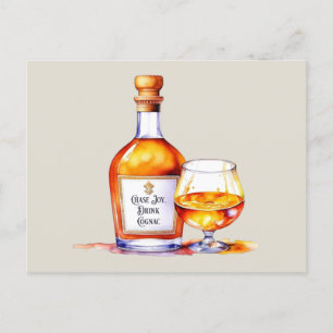 Drink Cognac för vattenfärg Vykort