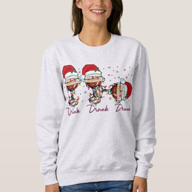 Drink Drank Drunk Funny Jul T Shirt (Framsida)