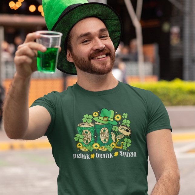 Drink Drank Drunk Funny St Patrick's Day Beer T Shirt (Skapare uppladdad)