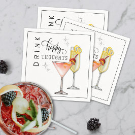 Drink Happy Thoughts Cocktail Napkins Pappersservett