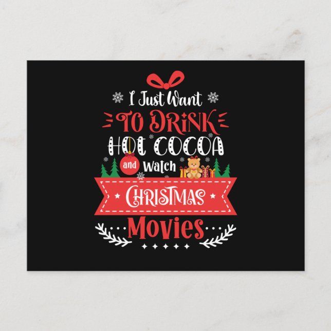 Drink Hett Cocoa Se julfilm Vykort (Framsida)