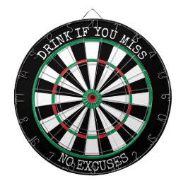 Drink If You Miss – No Excuses Dartboard Darttavla