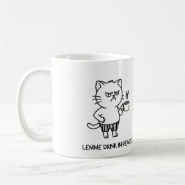 Drink in Peace Introvert Coffee Grumpy Cat Mugg