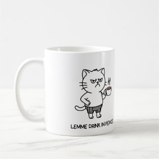 Drink in Peace Introvert Coffee Grumpy Cat Mugg