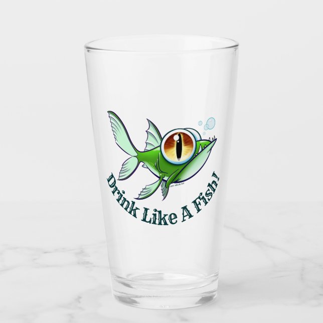 DRINK LIKA EN FISK av Jeff Willis Art Glaskopp (Framsida)