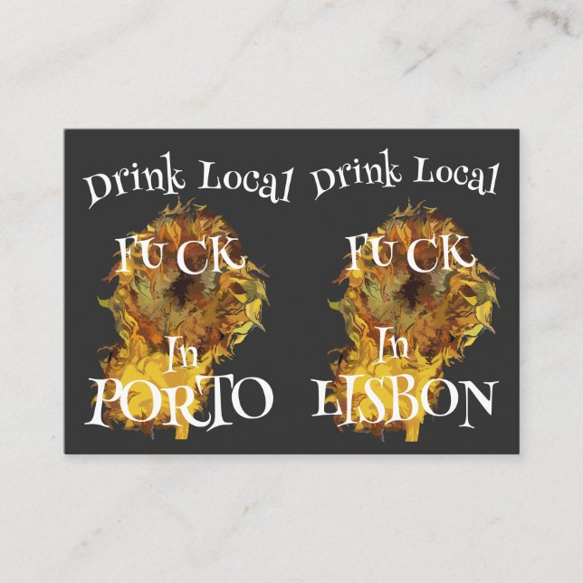 Drink Local Fu ck i Lissabon Party Tilläggskort (Framsida)