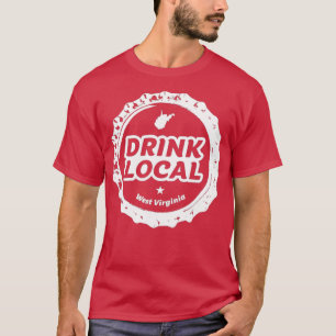 Drink Local Väster Virginia Craft Beer Flaska Cap T Shirt