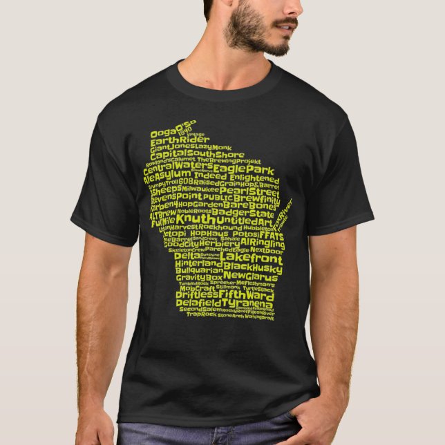 Drink Local Wisconsin Breweries Craft Beer T Shirt (Framsida)