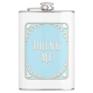 "Drink Me" Whimsical Victorian Filigree Blue Fickplunta
