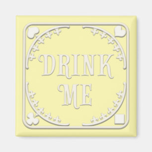 "Drink Me" Wonderland Tea Party bjuder in Gult Magnet