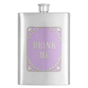 "Drink Me" Wonderland Tea Party Cute Lila Emblem Fickplunta