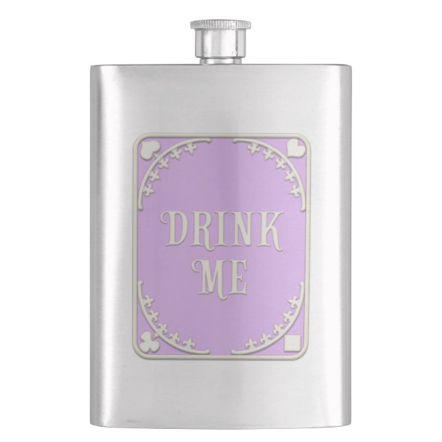 "Drink Me" Wonderland Tea Party Cute Lila Emblem Fickplunta (Framsidan)