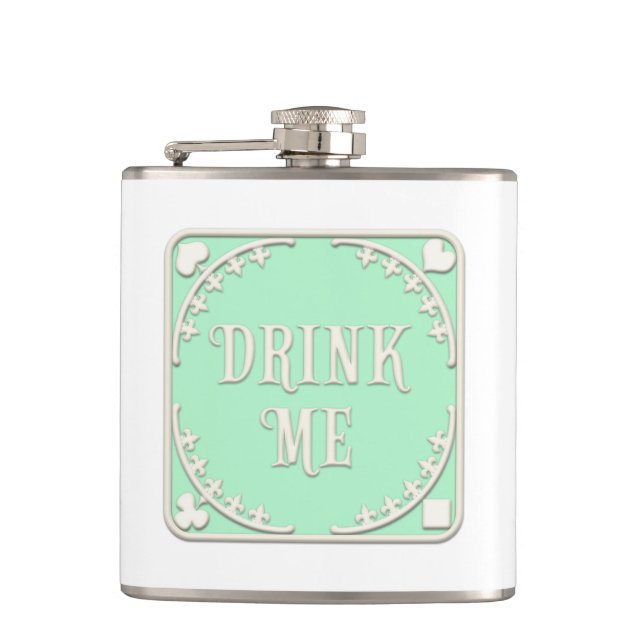 "Drink Me" Wonderland Tea Party Grönt Emblem Fickplunta (Framsidan)