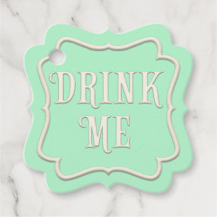 "Drink Me" Wonderland Tea Party Grönt Personlig Gåvor Etiketter
