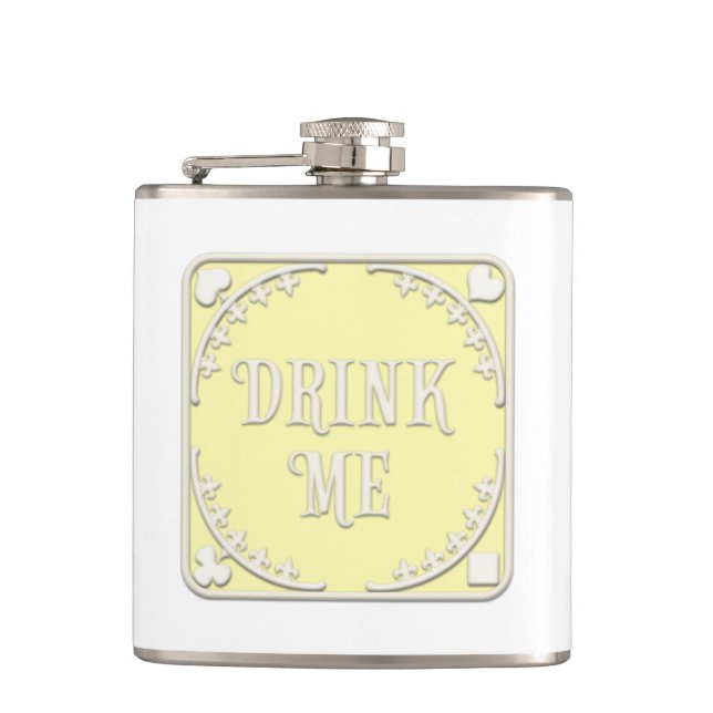 "Drink Me" Wonderland Tea Party Gult Emblem Fickplunta (Framsidan)