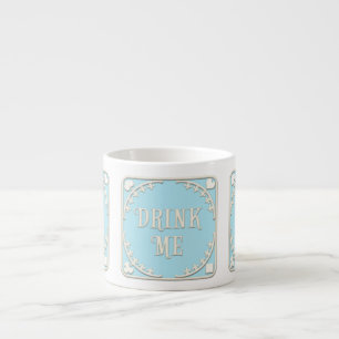 "Drink Me" Wonderland Tea Party Pastel Blue Emblem Espressomugg