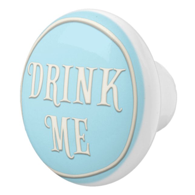 "Drink Me" Wonderland Tea Party Pastel Blue Knopp (Höger)