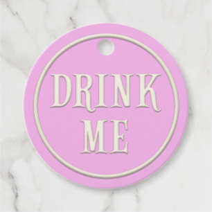 "Drink Me" Wonderland Tea Party Rosa Personlig Gåvor Etiketter