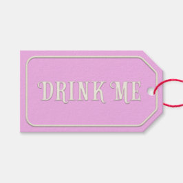 "Drink Me" Wonderland Tea Party Rosa Personlig Presentetikett
