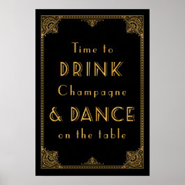 DRINK och DANCE Gatsby inspirerade bröllop Poster
