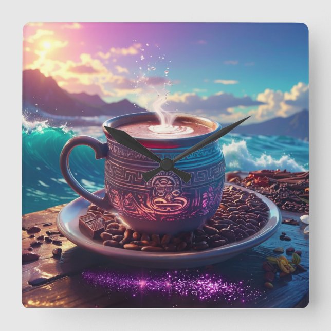 DRINK OF THE GODS - COCOA FYRKANTIG KLOCKA (Framsida)