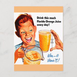 DRINK ORANGE JUICE-vykort Vykort