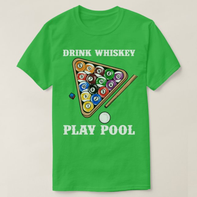Drink Play Bassäng I Funny Whisky Billiards 2 T Shirt (Design framsida)