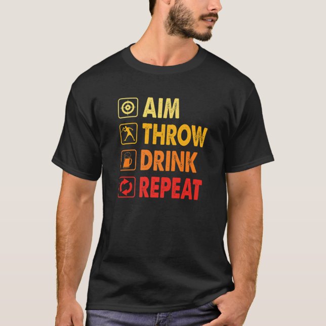 Drink Repeat   Axe Throwing Game Axe Throwing Spor T Shirt (Framsida)