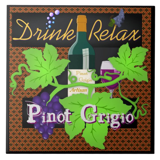 Drink Slappna av Pinot Grigio 2.0 Tile Kakelplatta (Framsidan)