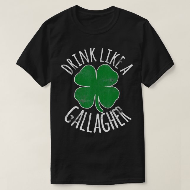 DRINK SOM EN GALLAGHER St patricks day BeIrish T Shirt (Design framsida)