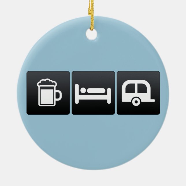 Drink, sömn och campare julgransprydnad keramik (Baksidan)