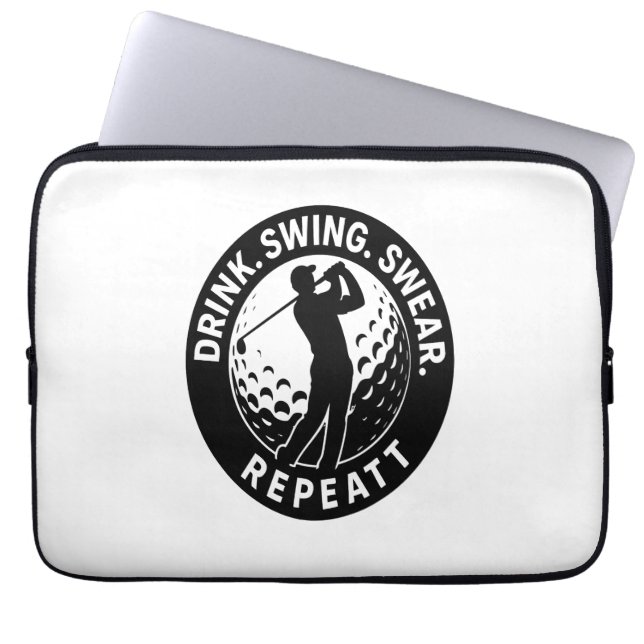 Drink Swing Swear Repeat Golf Laptop Fodral (Framsidan)