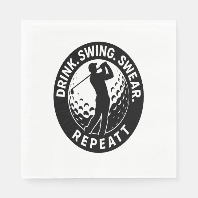 Drink Swing Swear Repeat Golf Pappersservett (Framsidan)