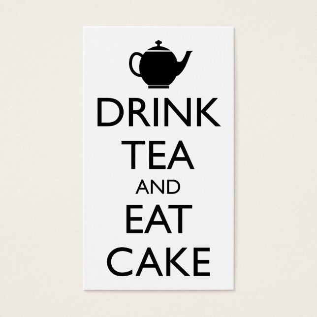 DRINK TEA OCH EAT CAKE VISITKORT (Framsidan)