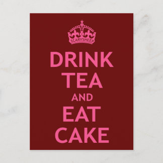 Drink Tea och Eat Cake Vykort