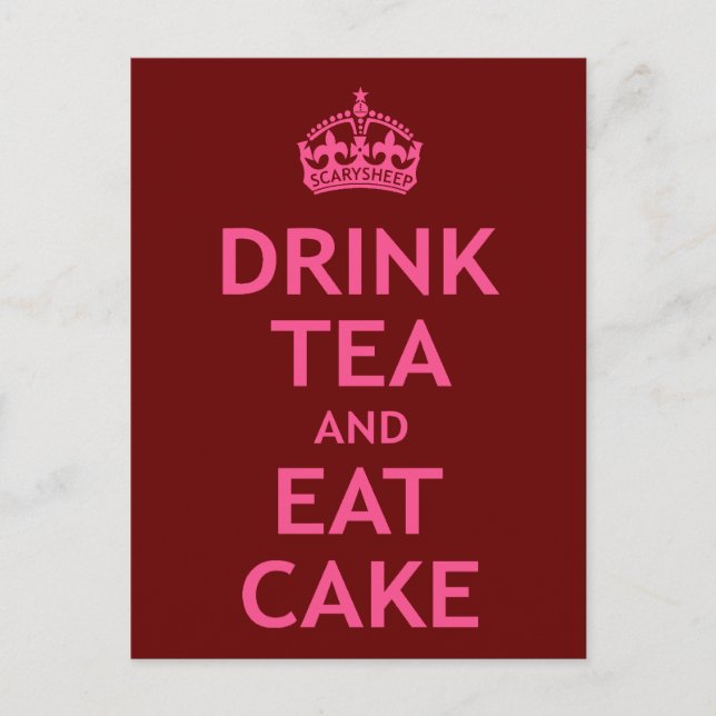 Drink Tea och Eat Cake Vykort (Framsida)