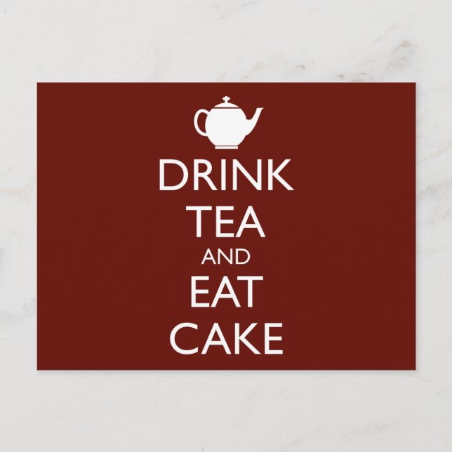 DRINK TEA OCH EAT CAKE VYKORT (Framsida)