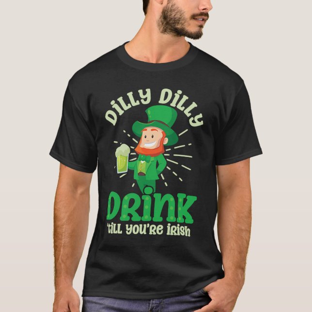 Drink Until Irish  St Patricks Day T Shirt (Framsida)