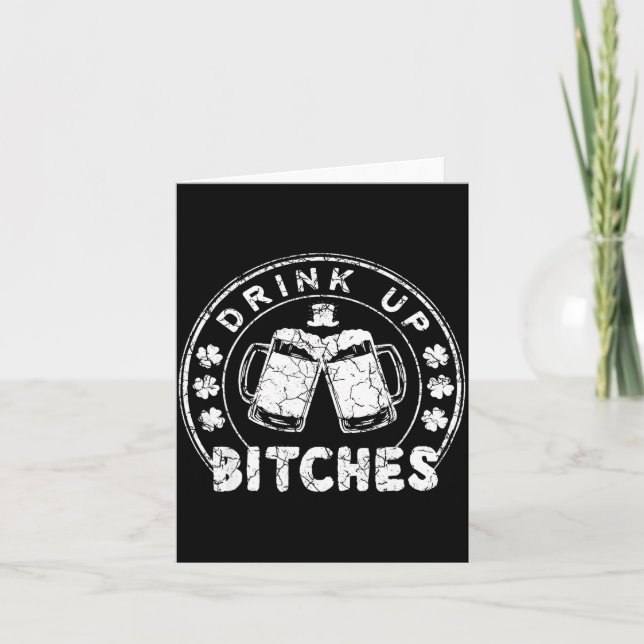 Drink Up Es Funny St Patricks Day Gift  Kort (Framsida)