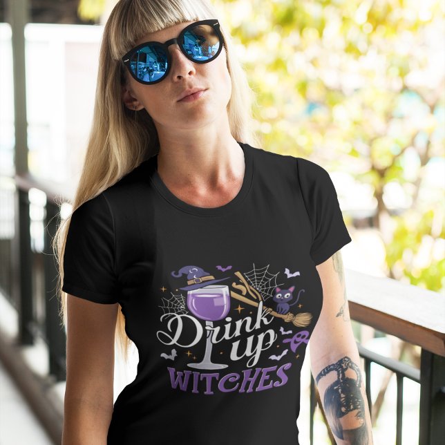 Drink up Witches, Funny Halloween T Shirt (Skapare uppladdad)