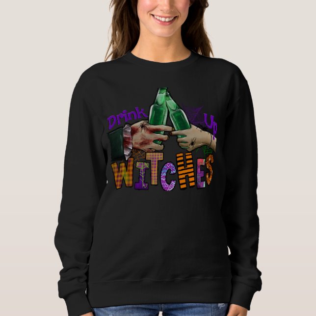 Drink Up Witches Halloween  Drinking Party Wine Be T Shirt (Framsida)