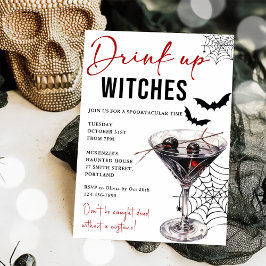 Drink Up Witches Halloween-fest Invitation Inbjudningar