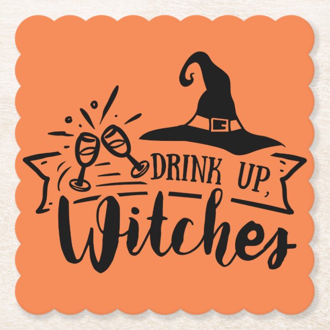 Drink Up Witches Simple Halloween  Underlägg Papper (Framsida)