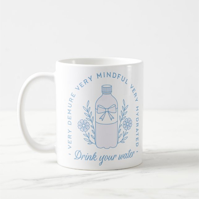 Drink vatten påminnelse - hydrerade citattecken es kaffemugg (Vänster)