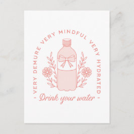 Drink vatten påminnelse om disketterhet rosa estet vykort