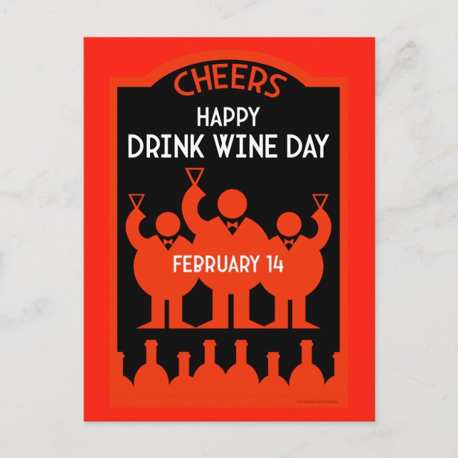 Drink Vin Day Vykort (Framsida)
