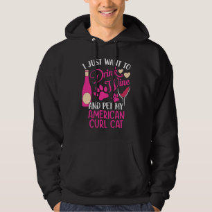 Drink Vin och Pet My American Curl Cat Mamma H Hoodie