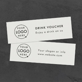 Drink Voucher | Logotyp-kort för företagshändelse- Mini Visitkort