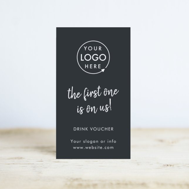 Drink Voucher | Modern Black Corporate Event Card Visitkort (Skapare uppladdad)